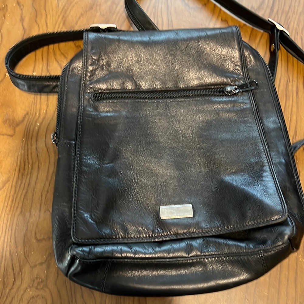 Derek Alexander, black leather backpack, measurements are in the photos.